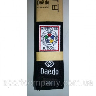 Пояс для кімоно з акредитацією для дзюдо Daedo IJF чорний CINT1532
Пояс чорний I. . фото 5