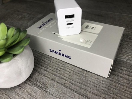 Блок живлення для Samsung GAN 2 Port USB-C-Max 65W USB - 25W
Super Fast Charging. . фото 3