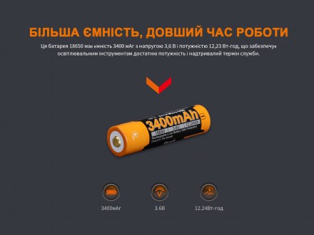 Аккумулятор Fenix 18650 зарядка micro usb 3400 mAh
Li-ion аккумулятор Fenix 1865. . фото 7