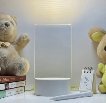 Світильник, нічник, дошка для нотаток 12,5 х 17,5 см, живлення від USB, 3 відтін. . фото 4