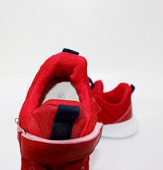 Дитячі трикотажні червоні кросівки на липучках червоний. . фото 7