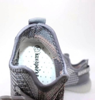Дитячі сірі літні кросівки із трикотажу сірий. . фото 7