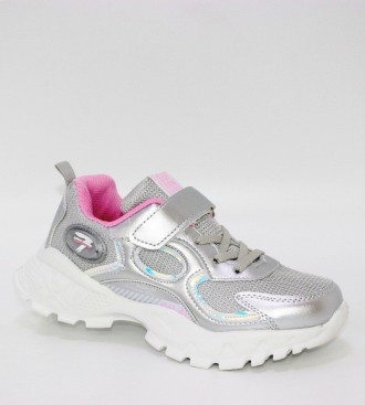 Сріблясті кросівки для дівчинки срібло. . фото 2
