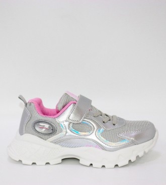 Сріблясті кросівки для дівчинки срібло. . фото 4