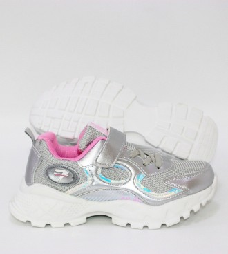 Сріблясті кросівки для дівчинки срібло. . фото 7