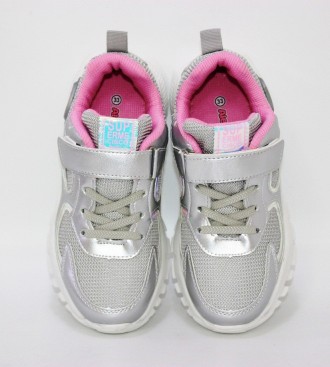 Сріблясті кросівки для дівчинки срібло. . фото 3