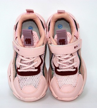 Рожеві літні кросівки з сіткою для дівчинки рожевий. . фото 3