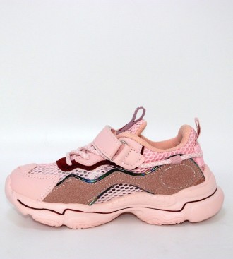 Рожеві літні кросівки з сіткою для дівчинки рожевий. . фото 6