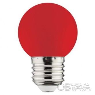 Лампа Діодна 1W E27 A45 червона. . фото 1