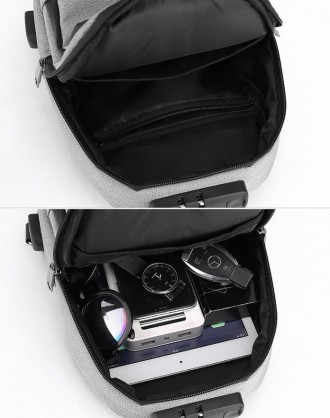 
	Мужская сумка слинг Confident ATN01-T-X1353A пошита из мягкого текстиля в черн. . фото 4