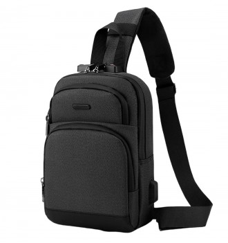 
	Мужская сумка слинг Confident ATN01-T-X1353A пошита из мягкого текстиля в черн. . фото 2