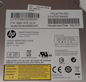 DVD-RW привод з ноутбука HP ProBook 6460b 6465b 6470b DS-8A9SH 657534-HC1

Ста. . фото 4