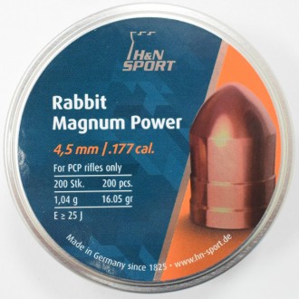 Пули H&N Rabbit Magnum Power 4.5 мм 200шт/уп 1.04 грамм
Очень тяжелая охотничья . . фото 2