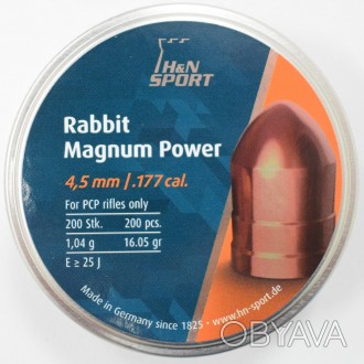 Пули H&N Rabbit Magnum Power 4.5 мм 200шт/уп 1.04 грамм
Очень тяжелая охотничья . . фото 1