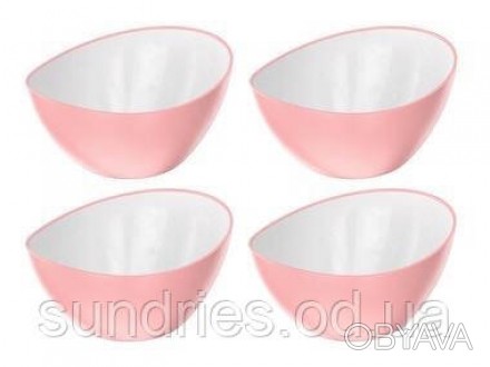 Пиалы набор, ERNESTO Набор посуды из 4 мисок, розовые