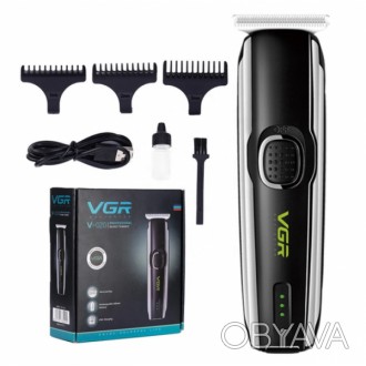Машинка для стриження волосся й бороди професійна акумуляторна VGR V-020 (40). . фото 1