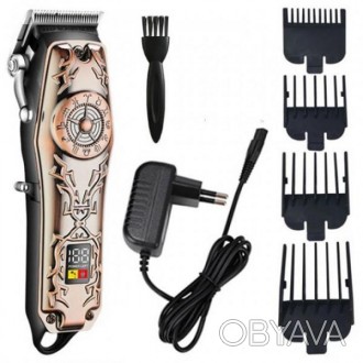Машинка для стриження волосся й бороди акумуляторна бездротова Kemei LFJ KM-2617. . фото 1