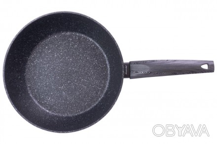 Сковорода антипригарна Kamille — 260 мм Black Marble глибока. . фото 1