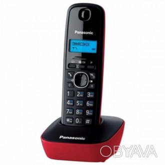 
DECT PANASONIC KX-TG1611UAR Black Red - это недорогой беспроводной телефон, кот. . фото 1