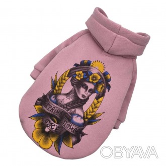 Теплая модная одежда для собак свитер повседневный толстовка Украина с капюшоном. . фото 1