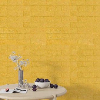 
 Самоклеюча декоративна 3D панель жовта цегла 700x770x3мм (010-3) Декоративні 3. . фото 6