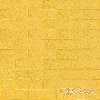 
 Самоклеящаяся декоративная 3D панель желтый кирпич 700x770x3мм (010-3) Декорат. . фото 1