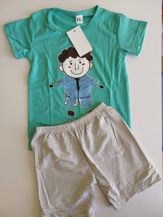 Літній дитячий костюм – футболка і шорти
Матеріал – котон, поліестер
Колір - бір. . фото 5