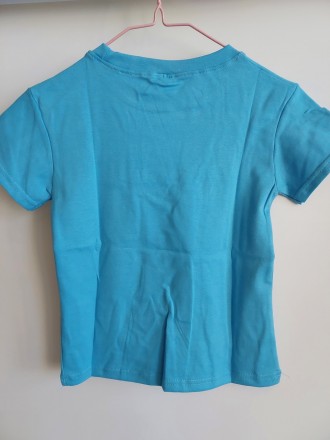 Яскрава дитяча футболка
Матеріал – котон, поліестер
Колір - блакитний
Розмір – L. . фото 3