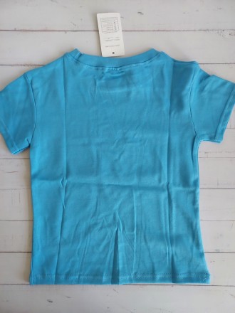 Яскрава дитяча футболка
Матеріал – котон, поліестер
Колір - блакитний
Розмір – L. . фото 4