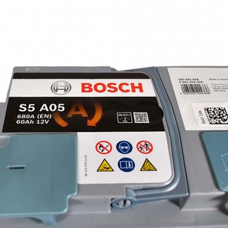 BOSCH AGM (S5A 050) (L2) 60Ah 680A R+. . фото 4