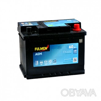 FULMEN (FK600) Start-Stop AGM (L2) 60Ah 680A R+. . фото 1
