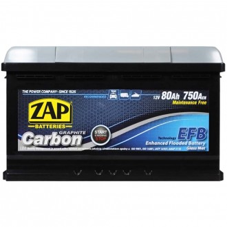 ZAP Carbon EFB 80Аh 750А R+ (580 08) (L4B)(h=175). . фото 2