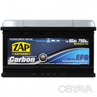 ZAP Carbon EFB 80Аh 750А R+ (580 08) (L4B)(h=175). . фото 1