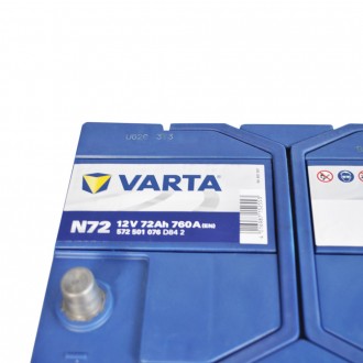 VARTA Blue Dynamic EFB Asia (N72) 72Ah 760A R+ (D26 н .к.). . фото 5