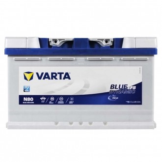 VARTA Blue Dynamic EFB (N80) 80Ah 800A R+ (L4). . фото 2