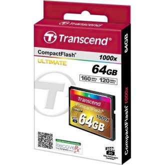 Картка пам'яті Transcend CompactFlash 64 GB 1000x (TS64GCF1000)
Карты Transcend . . фото 3