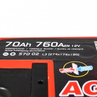 SZNAJDER AGM 70Ah 760A R+ (L3) (570 02). . фото 4
