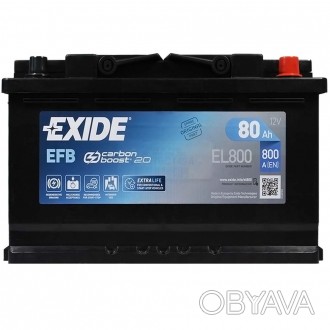 EXIDE Start-Stop EFB (EL800) 80Аh 800A R+. . фото 1