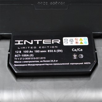 INTER limited edition 100Ah 850A R+ (L5). . фото 5