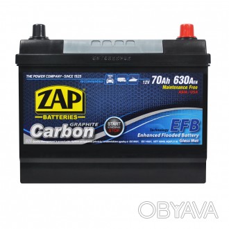 ZAP Carbon Start Stop EFB Asia 70Аh 630А R+ (D26) (570 46). . фото 1