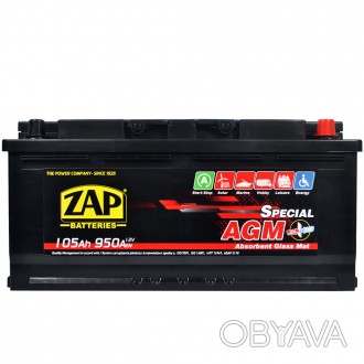 ZAP AGM 105Ah 950A R+ (L6) (605 02). . фото 1