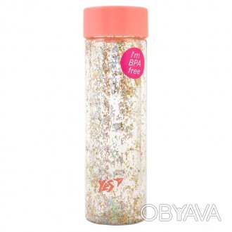 Бутылка для воды YES с блестками Shine, 570мл, крышка персикового цветаСдержанны. . фото 1