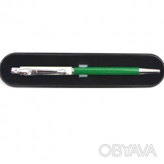Масляная ручка в футляре. Покрытие корпуса: глянец цвет: зеленый/белый. Отличный. . фото 1