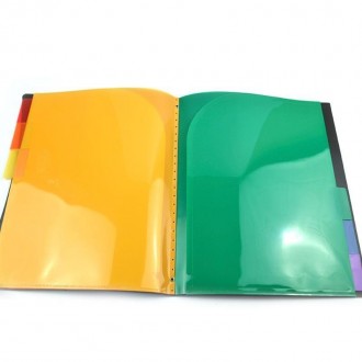 Папка пластиковая формата А4 на 6 отделений с разноцветными индексами.. . фото 3