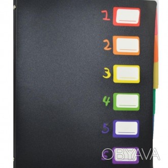 Папка пластиковая формата А4 на 6 отделений с разноцветными индексами.. . фото 1