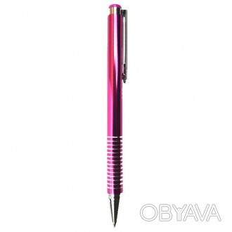Ручка шариковая автоматическая металлический корпус цвет корпуса: розовый на кно. . фото 1