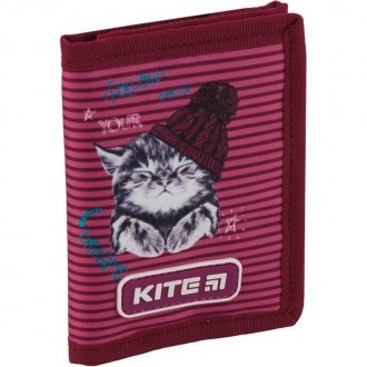 Кошелек детский для девочки Kite K19-650-1 имеет яркий дизайн с милым котиком и . . фото 2