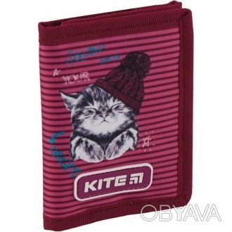Кошелек детский для девочки Kite K19-650-1 имеет яркий дизайн с милым котиком и . . фото 1