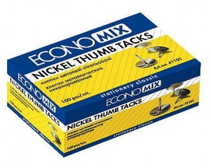 Кнопки металлические никелированные ТМ Economix, 100 шт в картоне упаковке.Испол. . фото 2