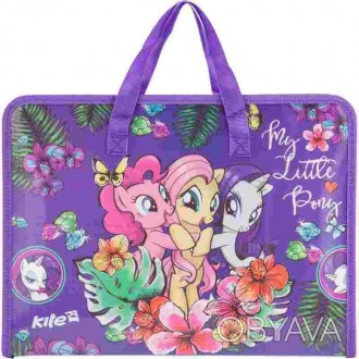 Пластиковый портфель Kite «My Little Pony» формата А4 имеет одно объемное отделе. . фото 1